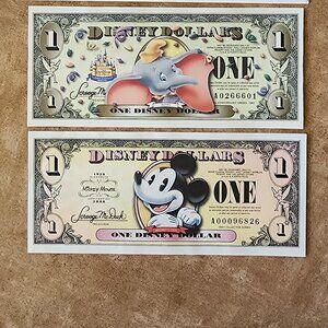Disney Dollars Dumbo 2005 Mickey Mouse 2008 A Series NEW